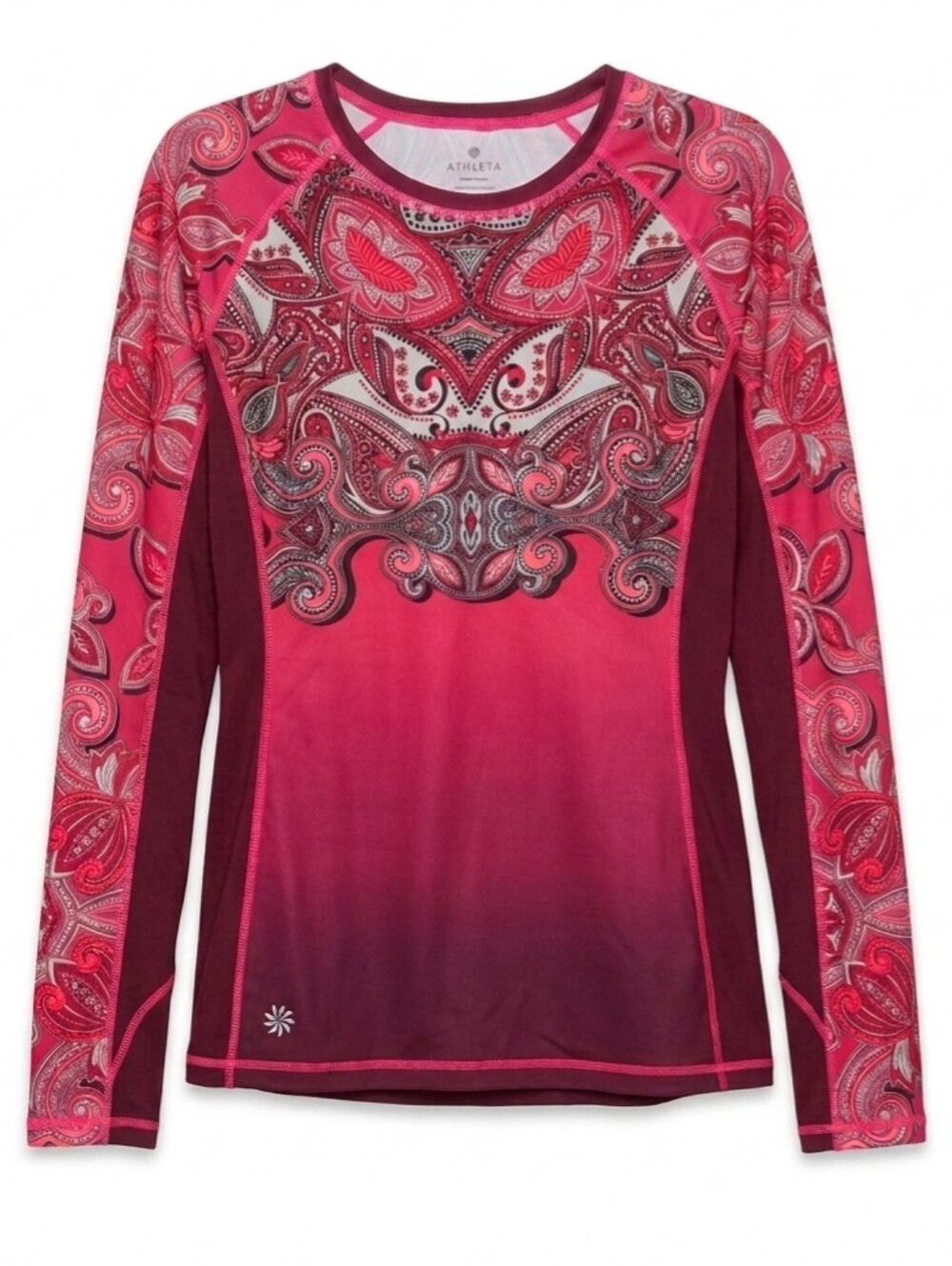 Athleta Women's Paisley Long-Sleeve Performance Top Size S